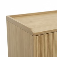 Buffet de cuisine moderne avec pieds pilier, en bois massif naturel, portes multifonctionnelles, résistant à l'eau, facile à nettoyer, MDF