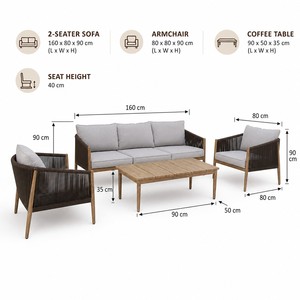 <span class=keywords><strong>Set</strong></span> di Divani da <span class=keywords><strong>Giardino</strong></span> Moderni <span class=keywords><strong>in</strong></span> <span class=keywords><strong>Alluminio</strong></span> Impermeabile con Intreccio <span class=keywords><strong>in</strong></span> Corda per Soggiorno e Patio di Hotel - Product Image 1