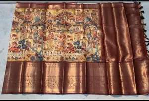 Keerthy Banarasi Silk Kalamkari บล็อกพิมพ์ขายส่งธุรกิจ Saree ใน Bhavnagar - Product Image 3