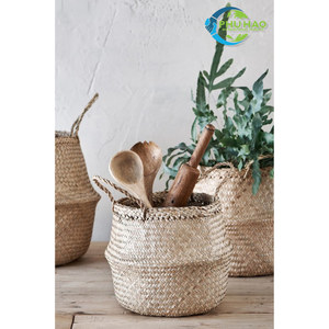 Seagrass Serenity: SEAGRASS BELLY BASKET Foldable and Functional for Effortless Laundry Management and Flower <b>Tree</b> <b>Planting</b> - Product Image 6