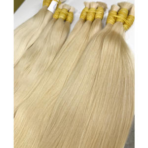 ผมแท้คุณภาพสูงสีบลอนด์โทนเย็นสุดฮิต ดูเป็นธรรมชาติแบบยุโรป ความยาว 24 นิ้ว เกรดเวอร์จิ้น จัดเรียงเกล็ดผม - Product Image 2
