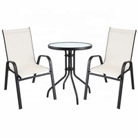 Fabricant de meubles d'extérieur, ensemble de meubles de jardin, table ronde de salle à manger d'extérieur avec plateau en verre