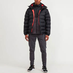 Parka d'hiver pour homme en toile matelassée rembourrée de polyester, imperméable et respirante, avec fourrure de raton laveur et de loup, tailles XS-XXL - Product Image 2