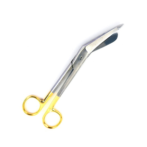Vente en gros 150 mm 6 pouces demi-or métal acier ciseaux chirurgicaux de qualité industrielle pansement coupe incurvé émoussé ciseaux bricolage OEM - Product Image 5