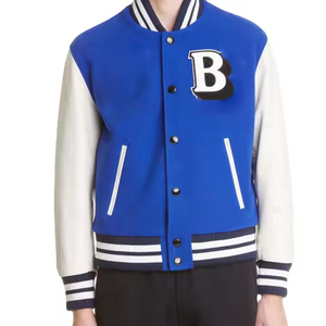 High Quality <b>Men's</b> Wool Varsity Leather <b>Jacket</b> Custom Embroidered <b>Long</b> Sleeve Baseball Style Winter Letterman Customizable - Product Image 6