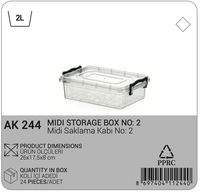 Boîte de rangement empilable transparente en PP de 2 L avec couvercles hermétiques à verrouillage, moulée par injection, pour l'organisation des aliments dans la cuisine et le garde-manger