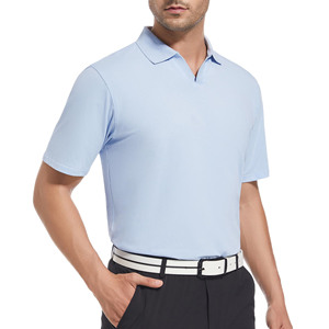 Diseño personalizado Logo venta al por mayor de algodón de manga corta de punto polos de alta calidad al aire libre de golf de punto polos de los hombres - Product Image 2