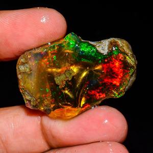 โอปอลเอธิโอเปียธรรมชาติกันไฟหลากสีสวยงามอัญมณีสีหยาบหลวมทำให้ผู้หญิงเครื่องประดับทองชั้นดีขายส่ง - Product Image 2