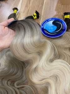 ลอนธรรมชาติสีบลอนด์บริสุทธิ์สำหรับผมทาส100% 24นิ้ว/60ซม. จัดทรงและเรียบผมบราซิล120กรัม - Product Image 4