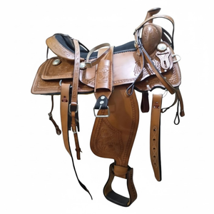 Selle élégante en cuir véritable Western Roping avec ensemble de clous fabriqués à la main bel équipement d'équitation prix de gros - Product Image 1