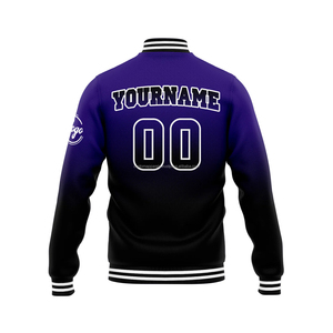 Veste universitaire en laine et cuir personnalisée pour hommes, coupe-vent, brodée, avec col montant MCACVJ-122 - Product Image 3