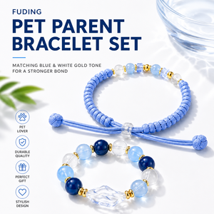 Set Collare per Animali Domestici Personalizzato e Braccialetto Coordinato per Genitori, Collare per <span class=keywords><strong>Cani</strong></span> Intrecciato Regolabile con Perline alla Moda, Braccialetto per Proprietari di Animali - Product Image 5