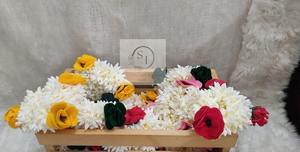 Accesorios de Gajra para el cabello de mujer artificial de alta calidad con flor rosa para mujer - Product Image 2