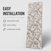 Panneau mural en PVC UV en marbre rouge crème Breccia, imperméable, revêtement décoratif intérieur