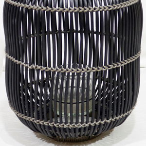 Artex Dong Thap lanterne en rotin tissé et verre, bougeoir décoratif pour la maison et le jardin - Product Image 1