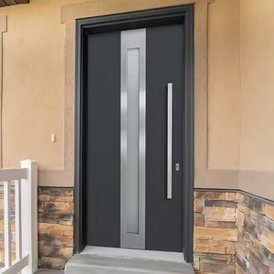 Puerta de entrada personalizada de alta calidad, entrada inteligente de aluminio, puertas de entrada frontal de un solo fundido, puerta de seguridad moderna a la venta - Product Image 3