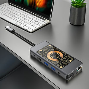 Station d'accueil <span class=keywords><strong>12</strong></span> pouces avec chargeur sans fil 15W double HDTV résolution 4K RJ45 VGA SD pour ordinateur portable <span class=keywords><strong>Mac</strong></span> <span class=keywords><strong>OS</strong></span> Windows Linux - Product Image 3