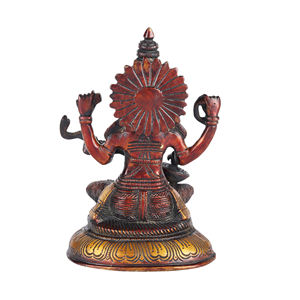 Shubham Handmade Goddess Saraswati Sitting Figure Brass Showpiece for Home Tabletop Decoration for Diwali and Housewarming - Product Image 4