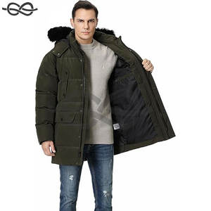 Manteau d'hiver pour hommes avec capuche détachable Veste en duvet longue et épaisse Parka chaude pour temps froid isolée - Product Image 5
