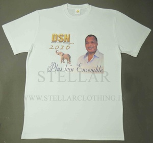 Camisetas de campaña del Congo al por mayor de 180g, camiseta de elección barata, foto de Presidente político blanco y estampado de logotipo para camisetas de hombre - Product Image 3