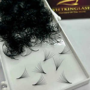 Fibres PBT coréennes naturelles faites à la main 10D Extensions ventilateurs de cils pré-fabriqués Base pointue en cachemire méga Volume 0.05mm 0.07mm privé - Product Image 1