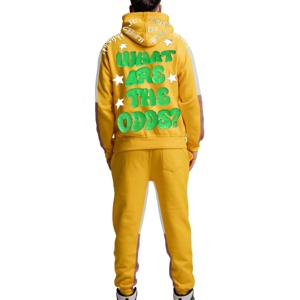 Diseño liso personalizado tu propio chándal con estampado de hojaldre para hombre Venta caliente Slim Fit algodón liso hombres chándal con estampado de hojaldre - Product Image 2