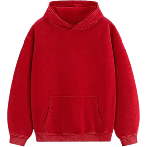 Vintage <b>Red</b> Acid Washed <b>Hoodie</b> Oversized Pullover Soft Fleece Streetwear Sweatshirt Winter Fashion For Men <b>Women</b> - Product Image 1