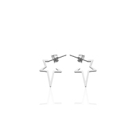 Boucles d'oreilles clous étoile ouverte en argent sterling 925 plaqué or pour femme, faites à la main, tendance, minimalistes, géométriques, bijoux de mode, vente en gros