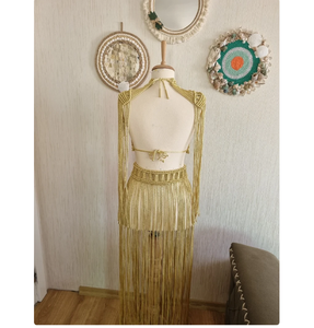 ชุดเดรสสตรีสำหรับเจ้าสาวของคุณชุดเดรสชายหาดผ้าคอตตอนทอด้วยมือเสื้อผ้างานเทศกาลเสื้อเกาะอก - Product Image 2