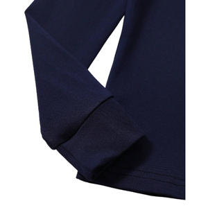 Trẻ em bán buôn Pajama Set mềm dài tay áo hàng đầu & quần kẻ sọc in với vá túi quần áo ngủ cho Mùa Thu/Mùa Đông. - Product Image 4