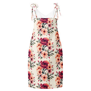 Vestido Midi de Diseñador Tallas Grandes con Cuello Cuadrado y Tirantes Transpirable Elegante ODM para Fiesta de Día Formal Estilo Imperio Dulce Color Liso Primavera - Product Image 4