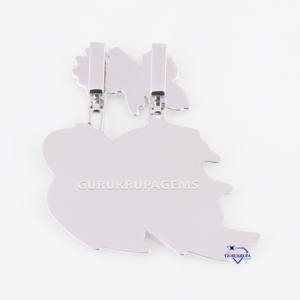 Pendentif en or blanc 14 carats de haute qualité, serti de diamants de laboratoire, style hip-hop, bijoux élégants pour homme ou femme - Product Image 6