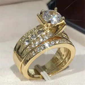 Elegantes Anillos de Compromiso, Boda y Aniversario para Mujer, con Moissanita Tishya, Plata 925, Chapados en Oro - Product Image 4