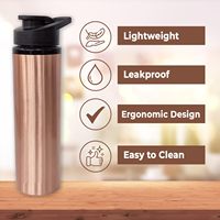 Bouteille d'eau en cuivre pur d'approvisionnement en gros avec bouteille d'eau de sport en cuivre Sipper du fabricant indien