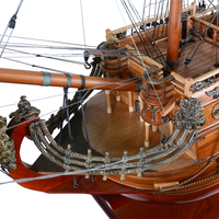 T190S - San Felipe Straight Sails - Maquette de bateau en bois artisanale peinte en cèdre avec support de présentation nautique - Décoration d'intérieur - Cadeau