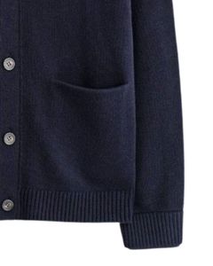 Men <b>Navy</b> Blue Wool Knit <b>Cardigan</b> With Soft Warm Fabric And Button Closure Casual Winter Sweater For Daily Wear Comfortable Style - Product Image 6