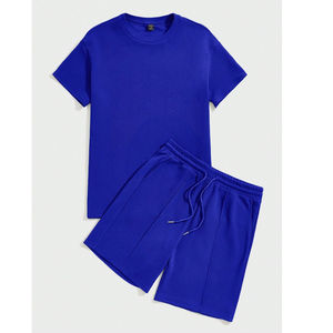 Ensemble court deux pièces décontracté d'été 2026 de haute qualité pour femmes : crop top et short en coton, idéal pour la détente (également disponible pour hommes) - Product Image 3