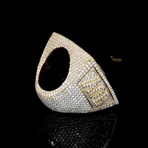 Bague Moissanite en or massif 10 carats élégante bijoux Hip Hop glacés pour hommes mode unique et déclaration audacieuse tendances Streetwear - Product Image 3