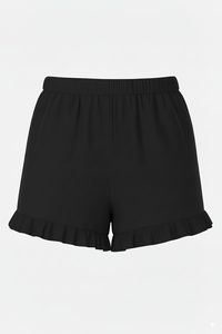 Shorts pour femmes, haute couture, en tricot côtelé, avec ourlet à volants, élastiques, séchage rapide, respirants, doux, décontractés, pour l'été, vente en gros, directement de l'usine - Product Image 2