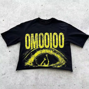 เสื้อยืดโออีเอ็มขายส่งปี 2026 ผ้าฝ้าย 100% ลายกราฟิกทรงโอเวอร์ไซส์สไตล์วินเทจฟอกสี พร้อมโลโก้พิมพ์นูนสำหรับผู้ชาย - Product Image 4