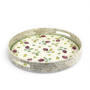 Ensemble de 3 plateaux ronds en nacre naturelle, plateau de service, plateau en coquille pour servir, fabriqué directement au Vietnam - Product Image 3