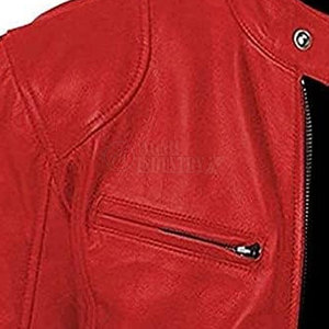 Chaqueta de Cuero para Hombre, Fabricada Profesionalmente, Transpirable, Cómoda, con Cuello Alto, Informal, para Uso Diario, Moda, Invierno - Product Image 3