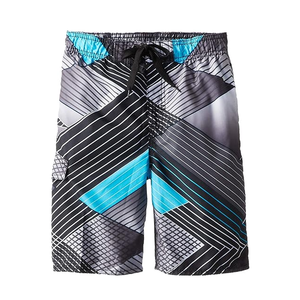 Short de bain à rayures pour hommes Short de plage à séchage rapide avec poches zippées et doublure en maille - Product Image 5