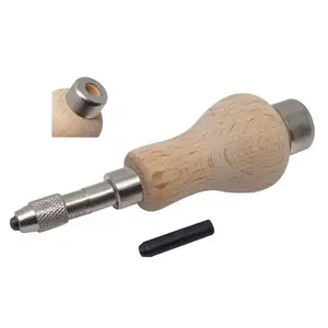 Mill grain Tool Wooden Handle with Tapered Spindle Chuck for Polishing Motors 1/8" Shank Jewelry Making Tool