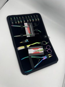 AL-FARDAN INSTRUMENTS AF-HETK-050 Hair Extension Tools Kit Salon Use Reusable with Flat Plier Looping <b>Hook</b> Scissors Metal <b>Clips</b> - Product Image 2