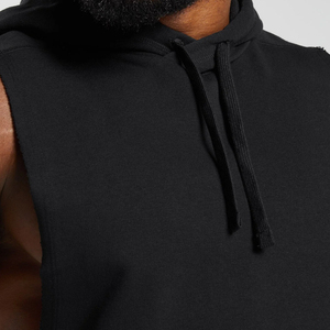 Sweat à capuche sans manches pour homme en coton biologique, style décontracté, avec capuche, en tissu éponge - Product Image 5