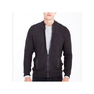 <b>Men's</b> Double-Breasted Shawl Collar <b>Cardigan</b> Winter Knitwear with Pattern Decoration and Buttoned Closure - Product Image 3