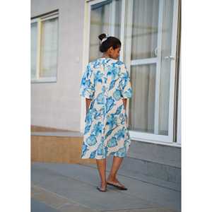 Vestido Kaftan Shell Spell 100% Algodón Cambric, Corte Holgado, Elegante, para Usar como Traje de Baño, Colección Seascape, 40 Pulgadas - Product Image 2