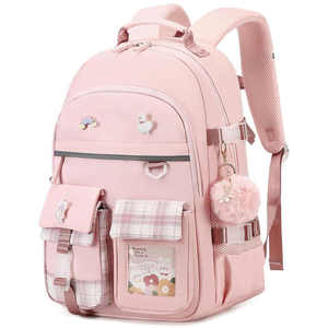 Pour adolescentes et femmes étudiants grands sacs à livres roses sacs à dos de voyage décontractés sacs d'école - Product Image 3