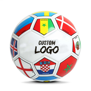 Vente en gros de ballons de football PVC tailles 3 4 5 vessie en latex durable logo cousu à la machine portable d'entraînement de football Futsal - Product Image 1